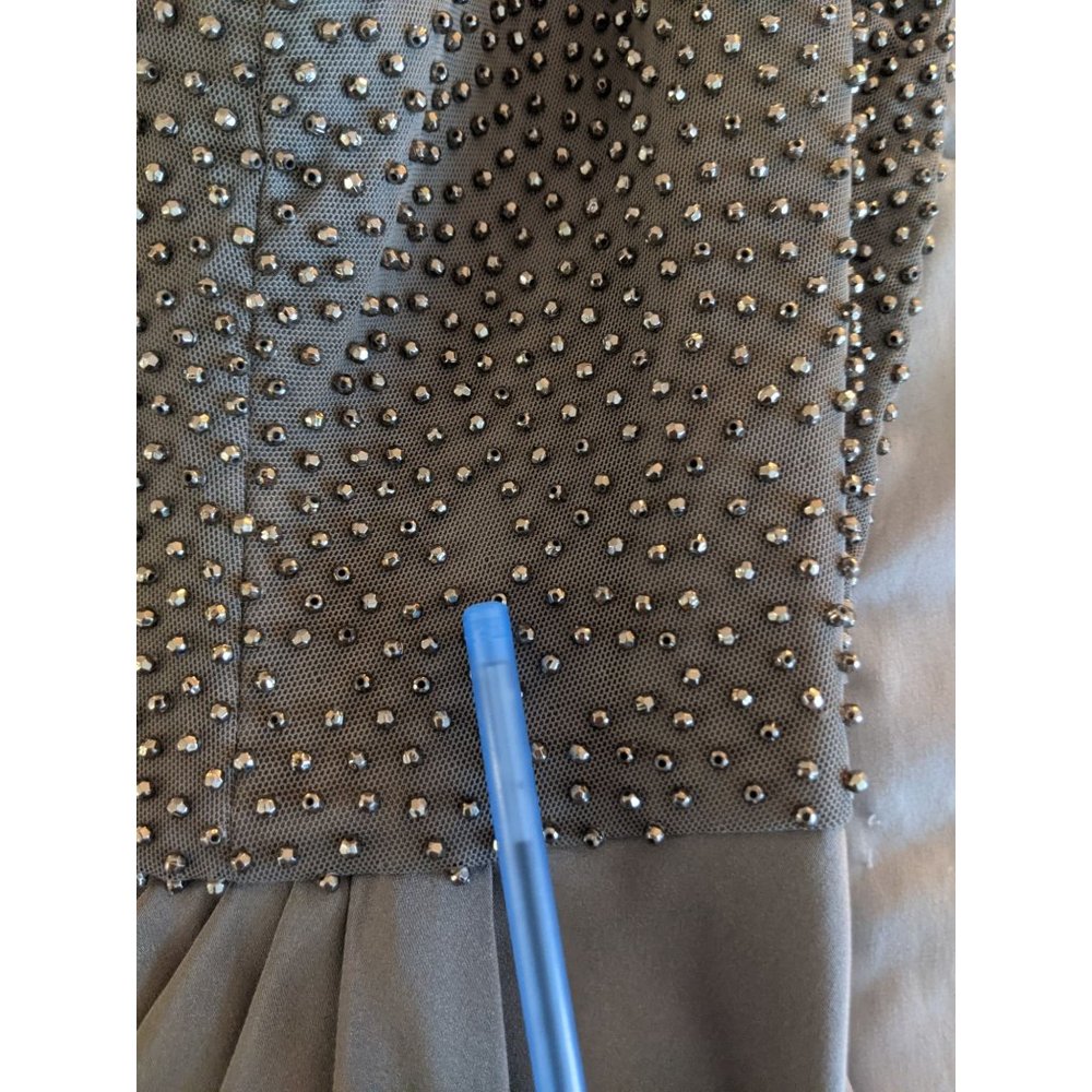 NWT La Femme Beaded Column Gown 12 Platinum Mother Of The Bride 24895 $528 - Picture 9 of 12